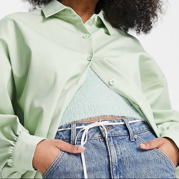 ASOS Design Mint Button Down Oversized Shacket Size 6 - Picture 6 of 7